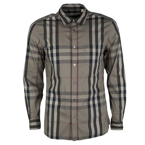 burberry 8029878|Burberry Long Sleeve Shirt M Cotton BEG Check 8029878 .